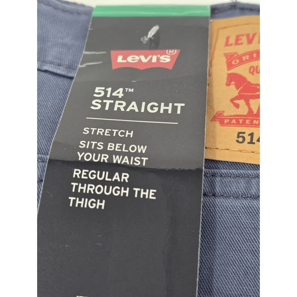 Levi's Men's 514 Straight Fit Cotton Twill Pant Dusty Blue Stretch Size 38x30